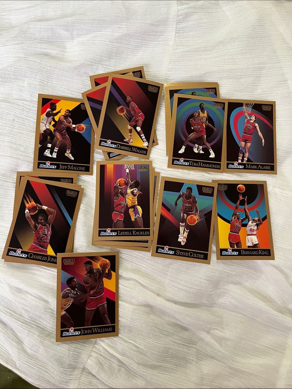 NBA Gold-Edged Retro Player Card Collection - Red, Black & Yellow Accents